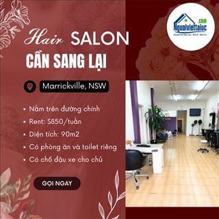 Hair salon vùng Marrickville, NSW cần sang lại giá cực rẻ
